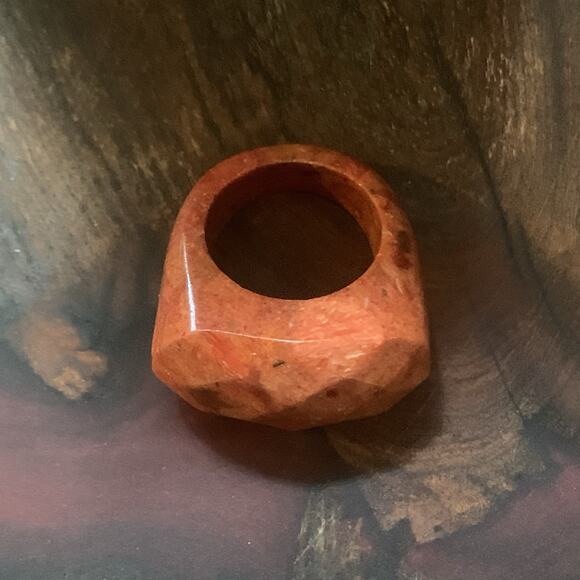 Red Jasper Statement Ring Size 9 - Picture 5 of 9